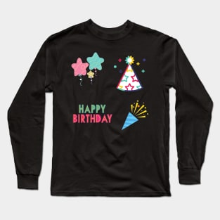 Happy Birthday 4 pk Stickers Collection Long Sleeve T-Shirt